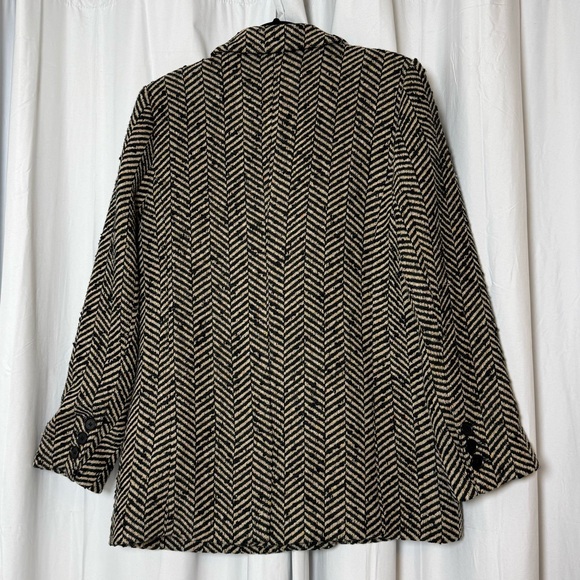 Anine Bing Diana Blazer Fishbone Herringbone Wool Blend Blazer Large NWT - Picture 6 of 16